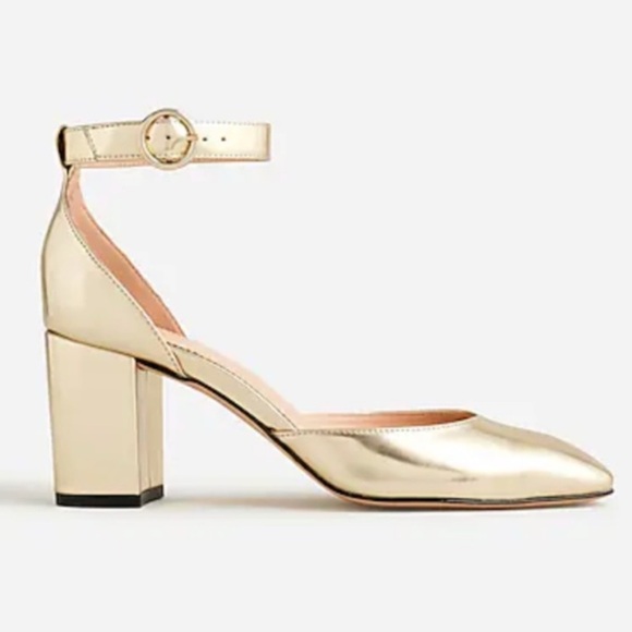 J. Crew Metallic Ankle Strap Maisie Pump - Picture 2 of 15